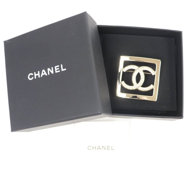 CHANEL A23P Coco Rhinestone Brooch With Gold Accessories Boxed Made In France