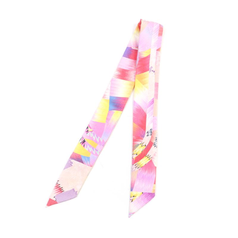 Hermes Kyoto Marble 100% Silk Twilly 2022 Limited Edition Scarf Pink Made In