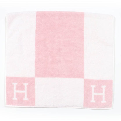 Hermes Avalon Bath Towel 100% Cotton H Logo Large Size Towel Pink With Box Made