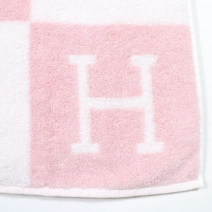 Hermes Avalon Bath Towel 100% Cotton H Logo Large Size Towel Pink With Box Made