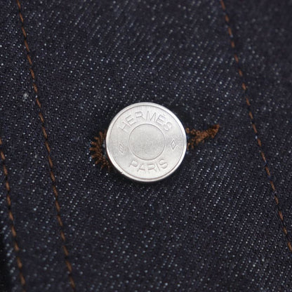 Hermes 23SS Icon Au Carre Cotton Serie Button Embroidery Patch Leather Patch