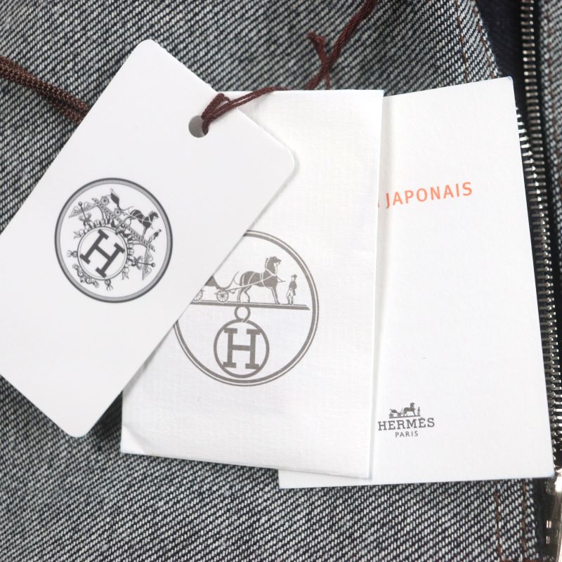 Hermes 23SS Icon Au Carre Cotton Serie Button Embroidery Patch Leather Patch