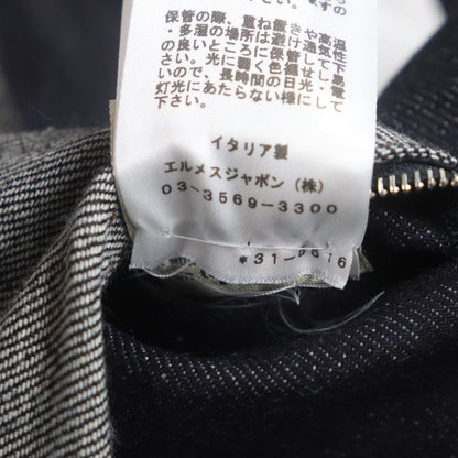 Hermes 23SS Icon Au Carre Cotton Serie Button Embroidery Patch Leather Patch