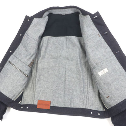 Hermes 23SS Icon Au Carre Cotton Serie Button Embroidery Patch Leather Patch