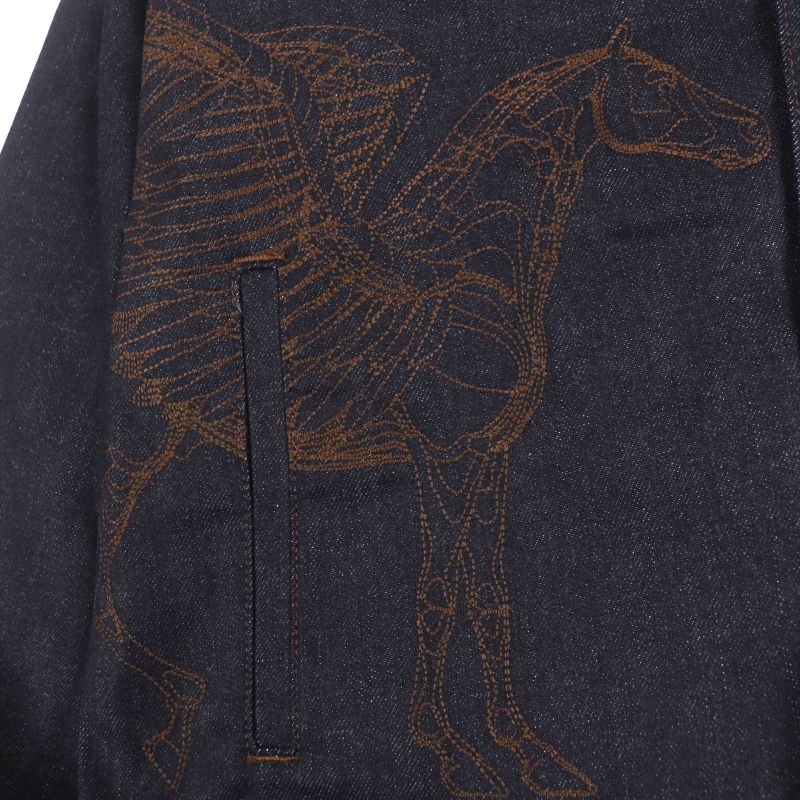 Hermes 23SS Icon Au Carre Cotton Serie Button Embroidery Patch Leather Patch