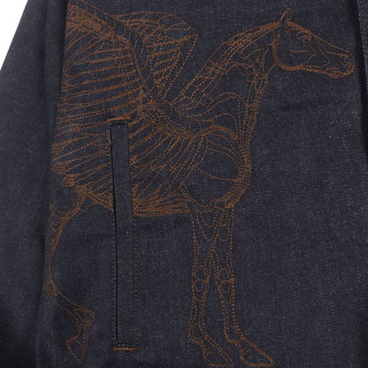 Hermes 23SS Icon Au Carre Cotton Serie Button Embroidery Patch Leather Patch