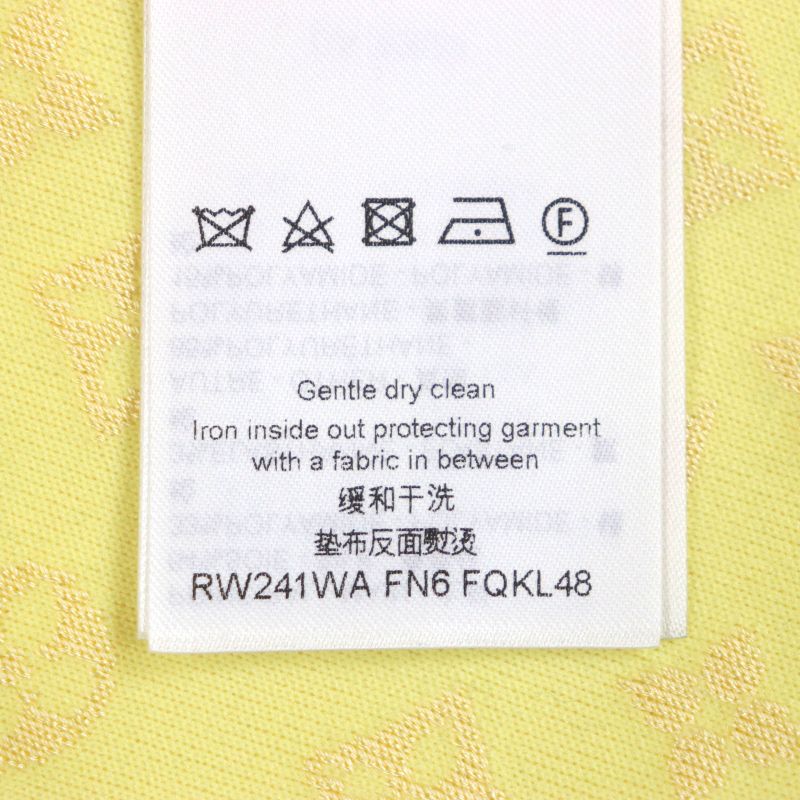 Louis Vuitton 24SS 64% Silk Monogram Crew Neck Knit Sweater Yellow S Made In