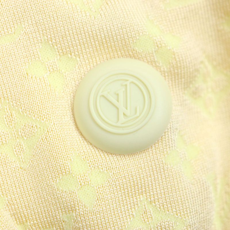 Louis Vuitton 24SS 64% Silk Monogram Crew Neck Knit Sweater Yellow S Made In