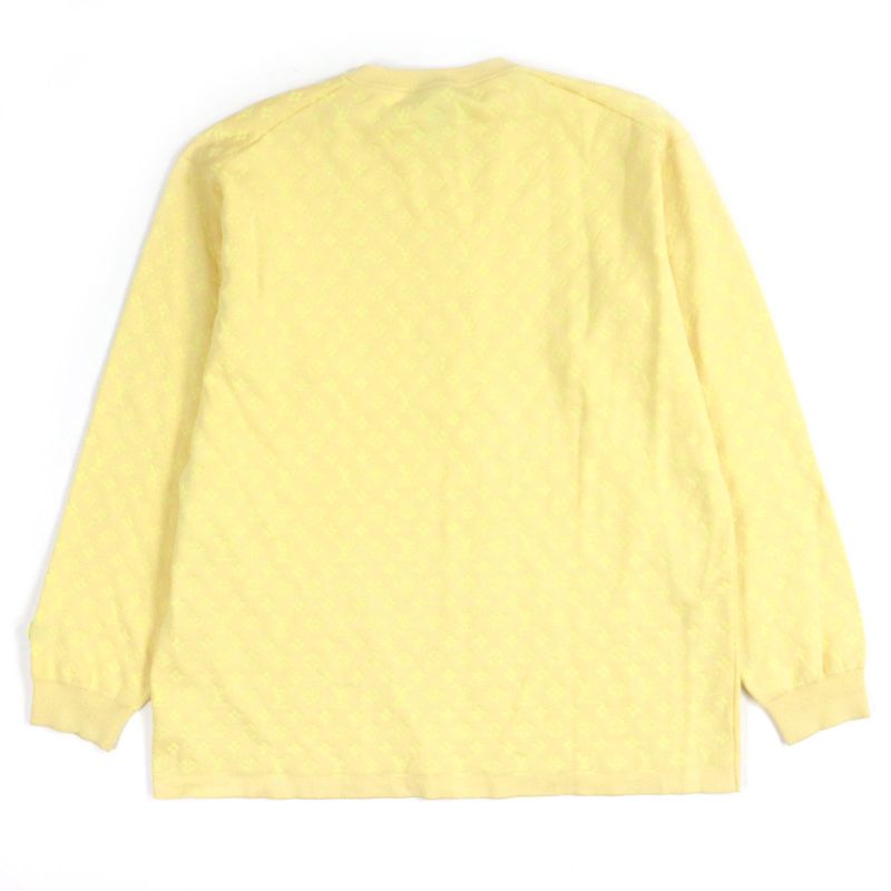 Louis Vuitton 24SS 64% Silk Monogram Crew Neck Knit Sweater Yellow S Made In