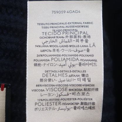 Gucci 759059 75% Wool Hat With Logo Badge Navy M (58cm (22.83in)) Made In