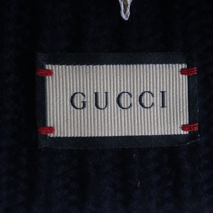 Gucci 759059 75% Wool Hat With Logo Badge Navy M (58cm (22.83in)) Made In