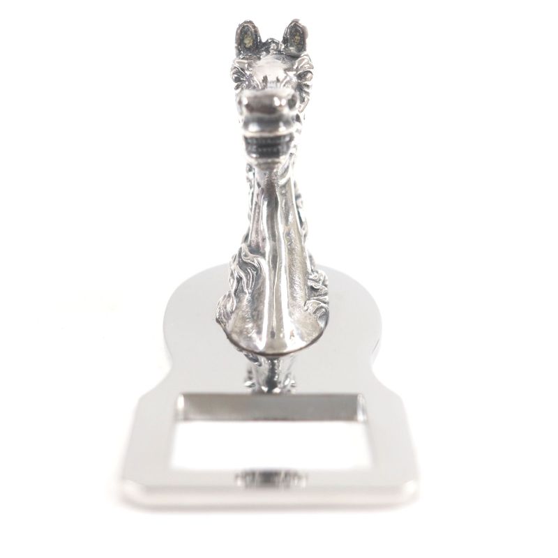 Hermes Vintage Cheval Metal Horse Motif Bottle Opener Silver With Box Made In