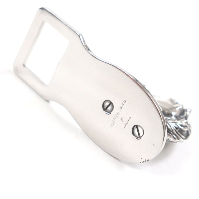 Hermes Vintage Cheval Metal Horse Motif Bottle Opener Silver With Box Made In