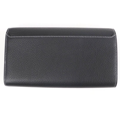 DIOR 2adbc321ykk Saddle Long Wallet Leather Long Wallet Black Silver Hardware