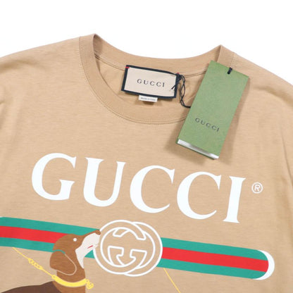 Gucci 22SS 548334 100% Cotton Short Sleeve T-shirt With Logo And Dog Design