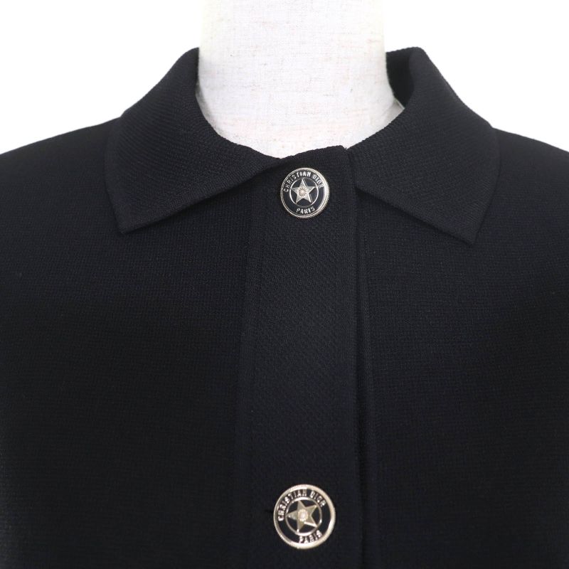 DIOR 23SS 324v53bm512 Logo Button Knit Jacket Black 44 With Hanger Garment Made