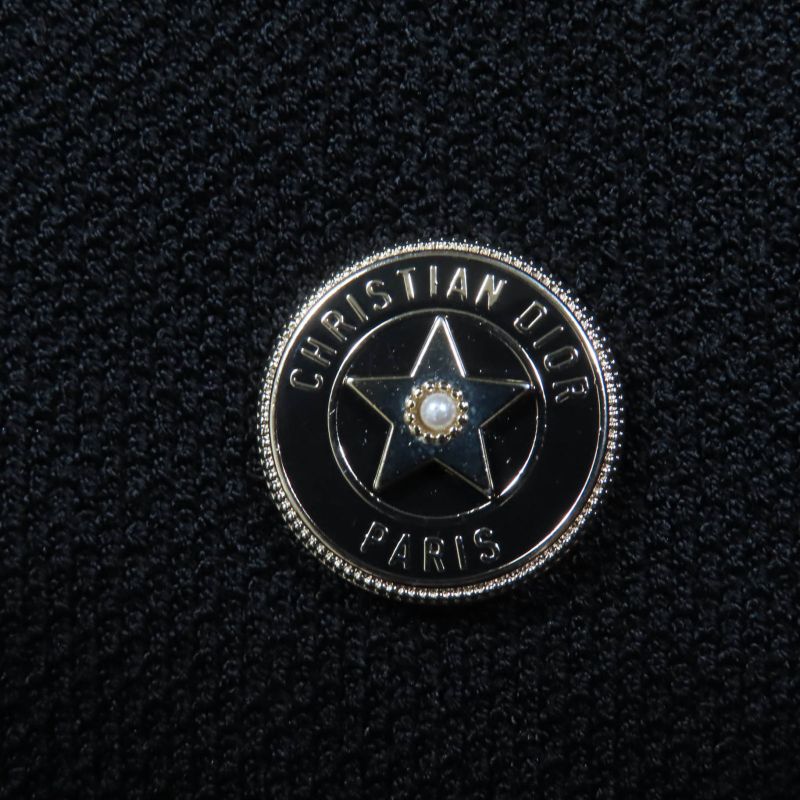 DIOR 23SS 324v53bm512 Logo Button Knit Jacket Black 44 With Hanger Garment Made