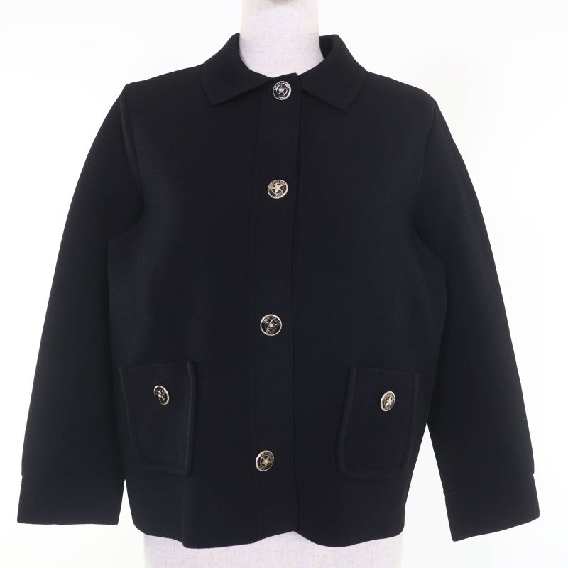 DIOR 23SS 324v53bm512 Logo Button Knit Jacket Black 44 With Hanger Garment Made