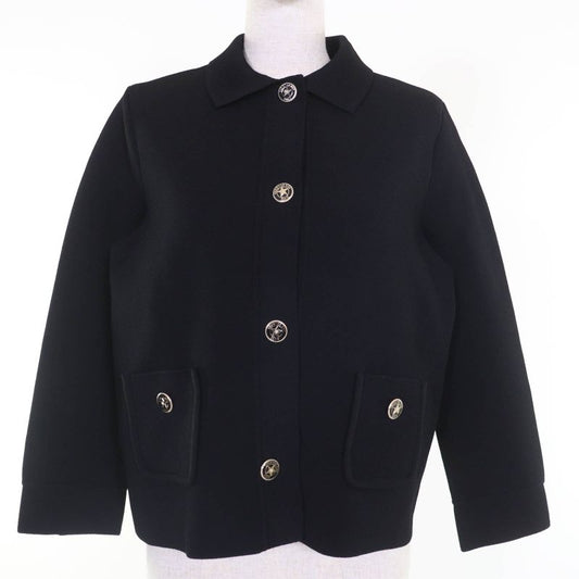 DIOR 23SS 324v53bm512 Logo Button Knit Jacket Black 44 With Hanger Garment Made