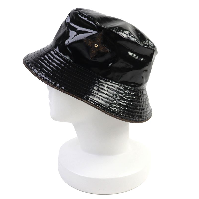 Louis Vuitton 2021 M77020 Bob Rainey Day Monogram Flower Enamel Hat Black S