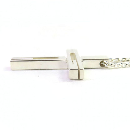 Gucci Cutout Cross Necklace Ag925 G Cross Logo Accessory Necklace Silver With