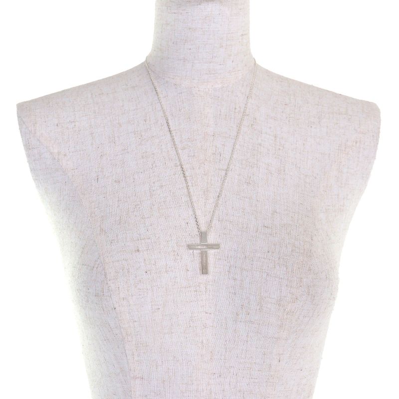 Gucci Cutout Cross Necklace Ag925 G Cross Logo Accessory Necklace Silver With