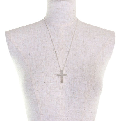 Gucci Cutout Cross Necklace Ag925 G Cross Logo Accessory Necklace Silver With