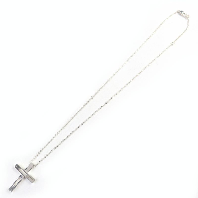 Gucci Cutout Cross Necklace Ag925 G Cross Logo Accessory Necklace Silver With