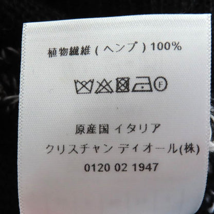 Christian DIOR 324s16am732 100% Hemp Floral Pattern Short Sleeve Knit Black 40