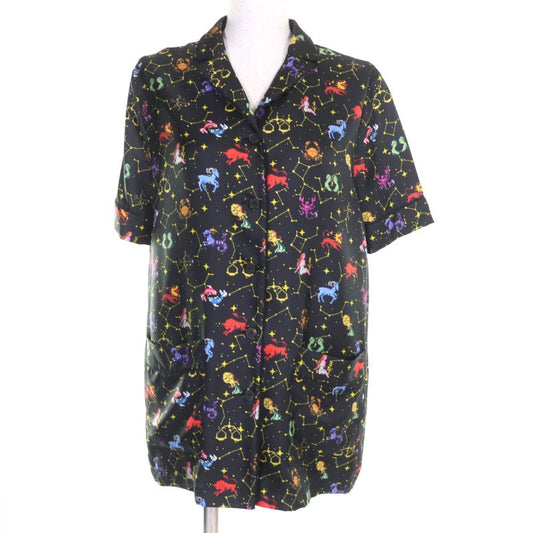 Christian DIOR 22AW 241v29a6633 100% Silk Zodiac Pixel Short Sleeve Shirt With