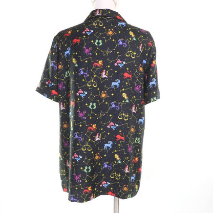 Christian DIOR 22AW 241v29a6633 100% Silk Zodiac Pixel Short Sleeve Shirt With