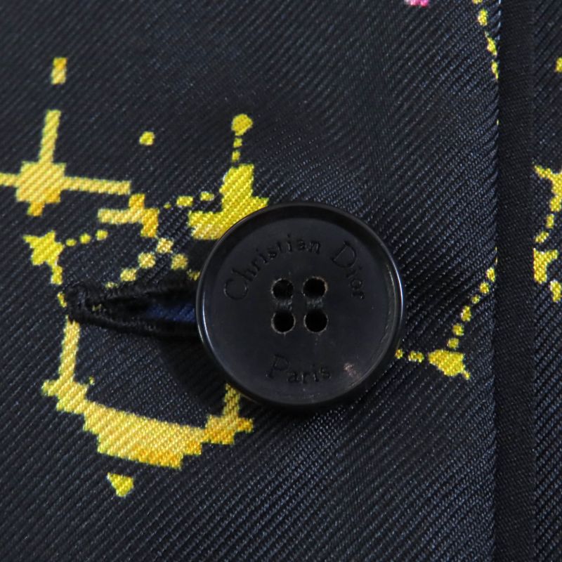 Christian DIOR 22AW 241v29a6633 100% Silk Zodiac Pixel Short Sleeve Shirt With