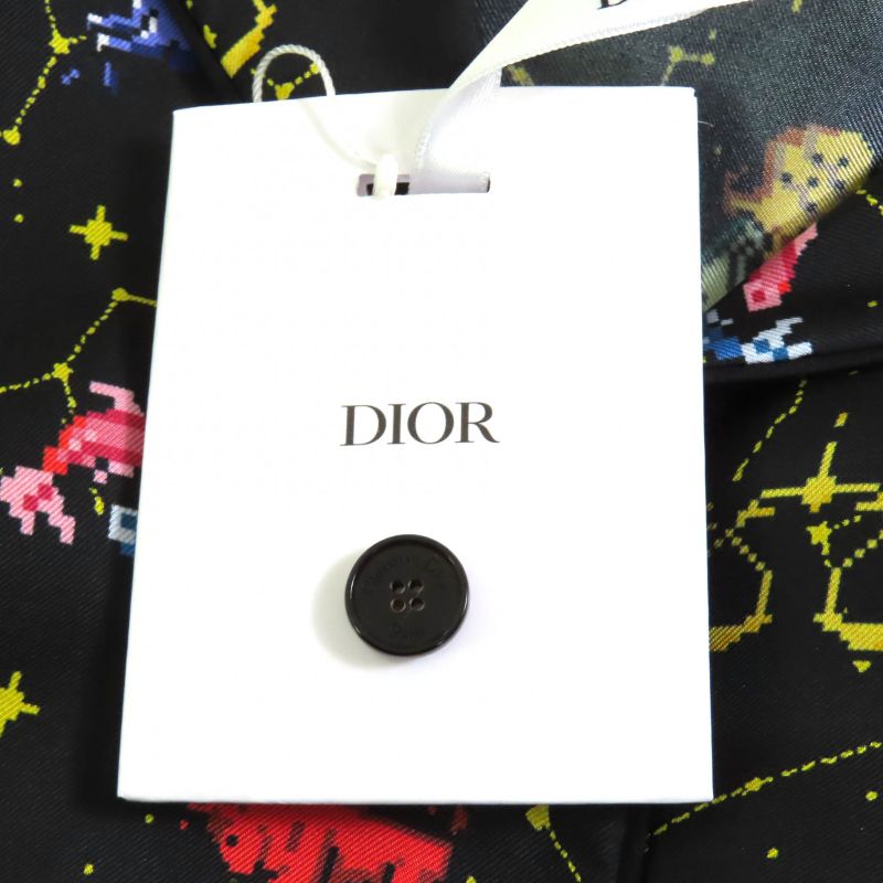 Christian DIOR 22AW 241v29a6633 100% Silk Zodiac Pixel Short Sleeve Shirt With