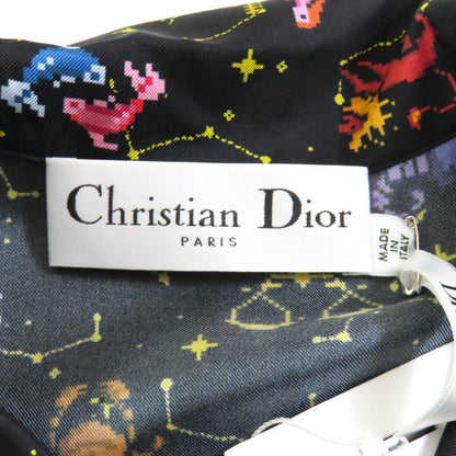 Christian DIOR 22AW 241v29a6633 100% Silk Zodiac Pixel Short Sleeve Shirt With