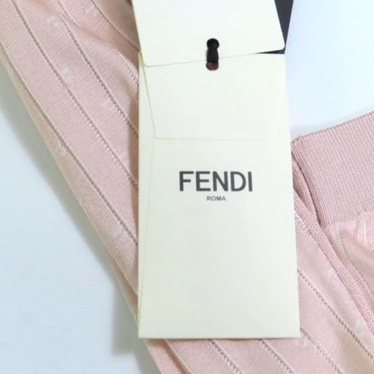 Fendi 2022 Fzx834 Cropped High Neck Long Sleeve Knit Top Pink 38 Made In Italy