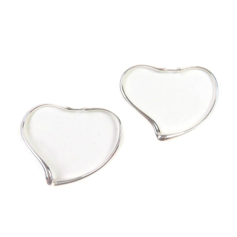 Tiffany & Co Elsa Peretti Open Heart Hoop Earrings 925 Accessories