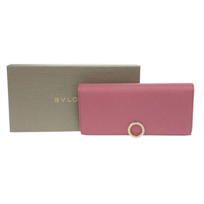 Bulgari Bvlgari Logo Clip Leather Pink Long Wallet 1274 Bvlgari