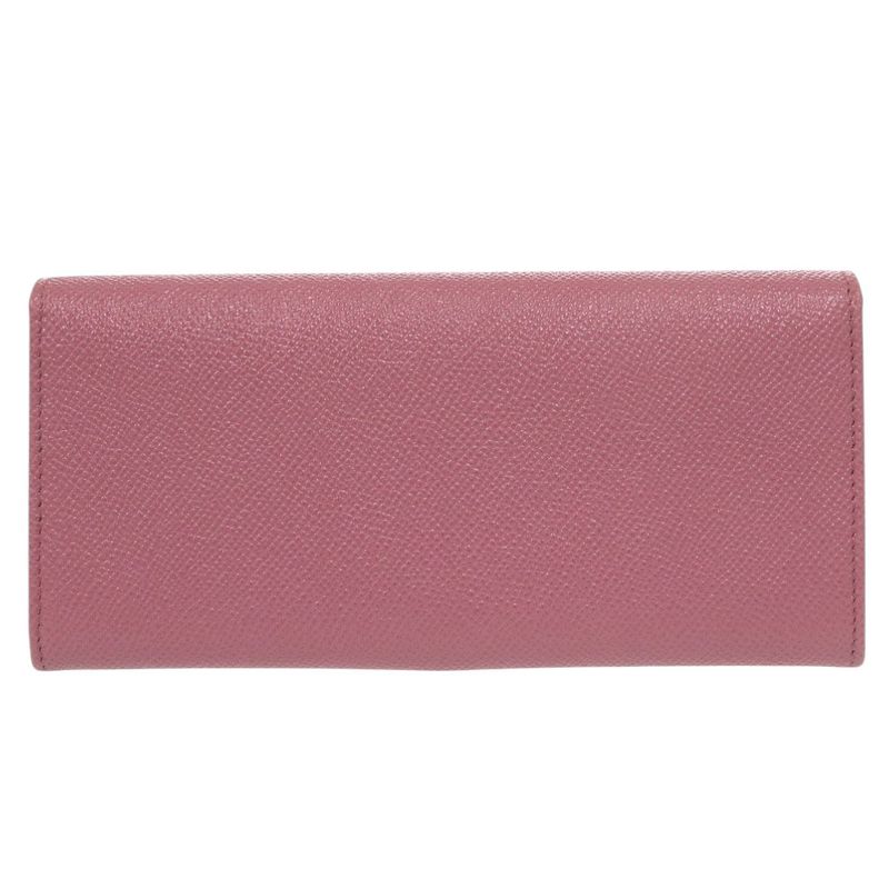 Bulgari Bvlgari Logo Clip Leather Pink Long Wallet 1274 Bvlgari