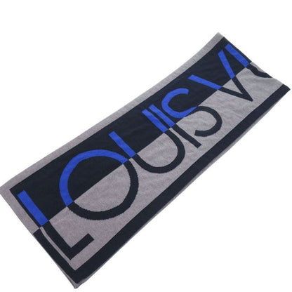 Louis Vuitton Echarpe LV Horizon M71240 Wool Grey Navy Scarf LV 1320 Louis