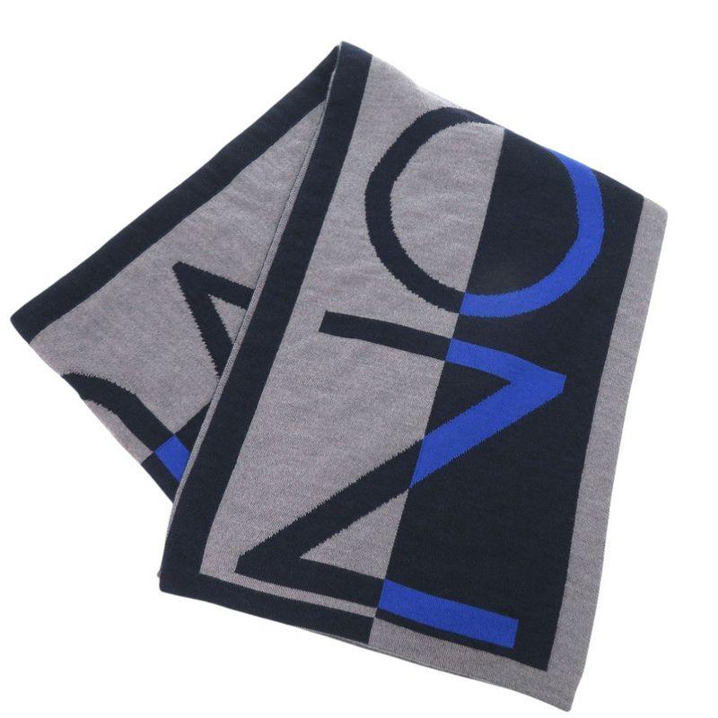 Louis Vuitton Echarpe LV Horizon M71240 Wool Grey Navy Scarf LV 1320 Louis