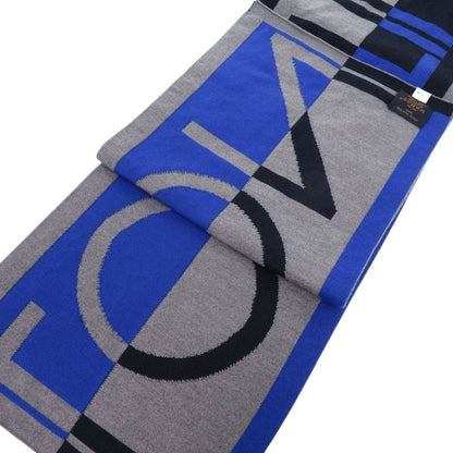 Louis Vuitton Echarpe LV Horizon M71240 Wool Grey Navy Scarf LV 1320 Louis