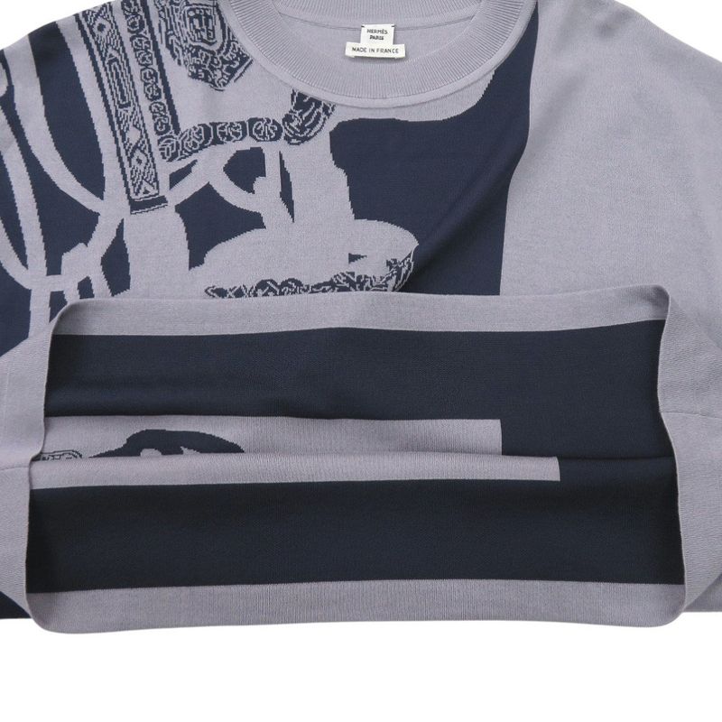 Hermes Short Sleeve Knit Jacquard Knit Brid De Gala H5e2685da Knit Rayon Silk