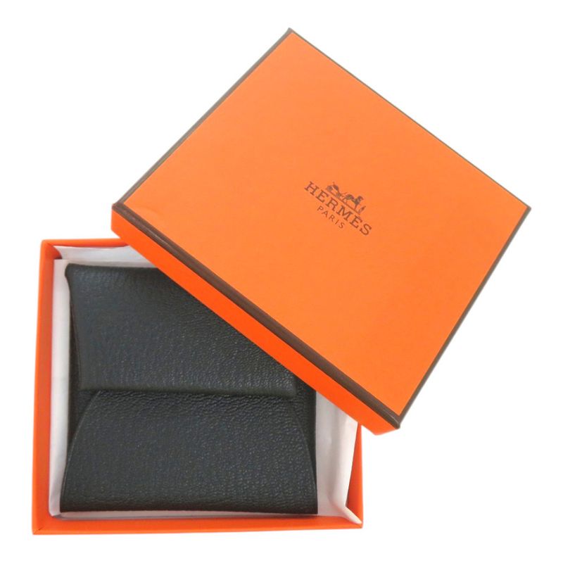 Hermes Bastia Verso Chevre Blue Eau Chien W Engraved (2024) Coin Case Wallet