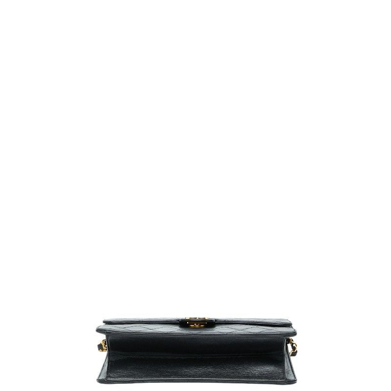 Chanel Matelasse Coco Mark Chain Shoulder Bag Black Lambskin Women Chanel