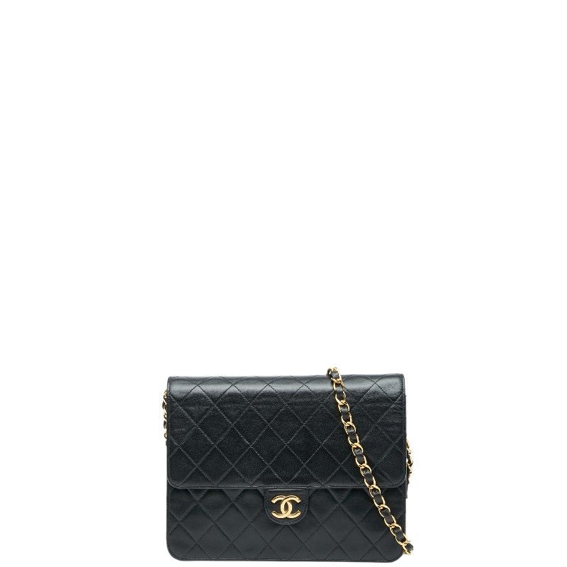 Chanel Matelasse Coco Mark Chain Shoulder Bag Black Lambskin Women Chanel