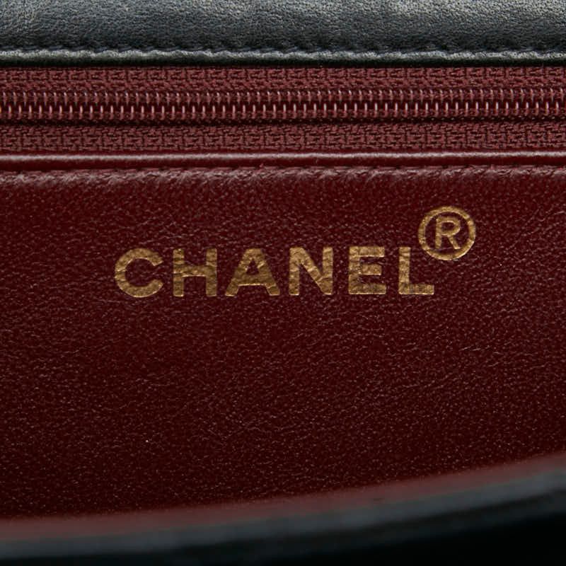 Chanel Matelasse Coco Mark Chain Shoulder Bag Black Lambskin Women Chanel