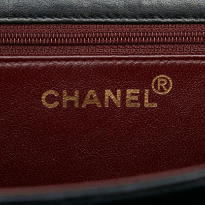 Chanel Matelasse Coco Mark Chain Shoulder Bag Black Lambskin Women Chanel