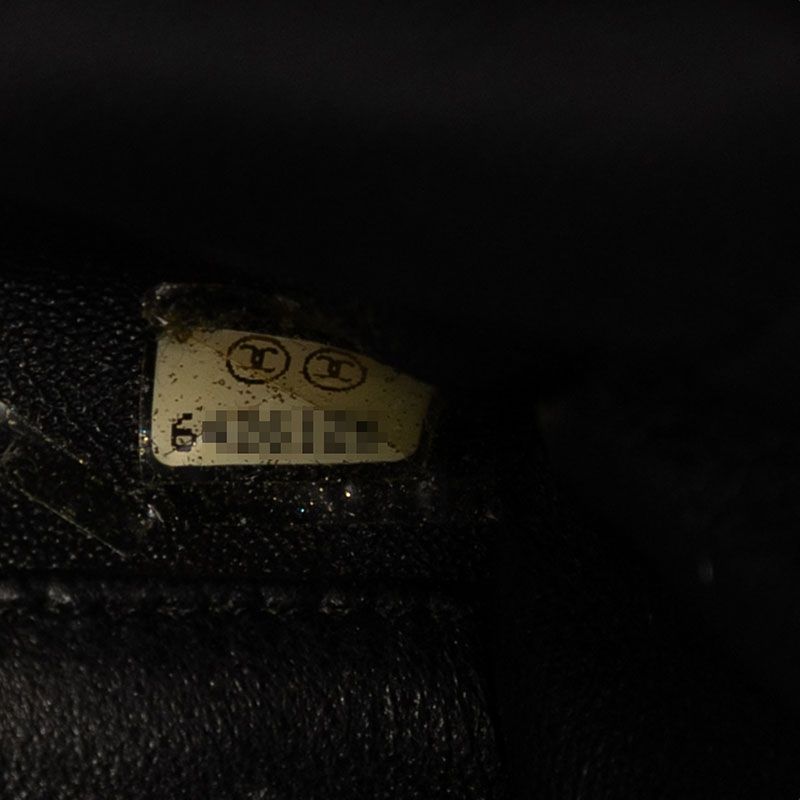 Chanel Matelasse Mini Boston Bag Handbag A15685 Black Caviar Skin Patent