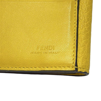 Fendi Bifold Wallet Peekaboo 8m0438 Yellow Leather