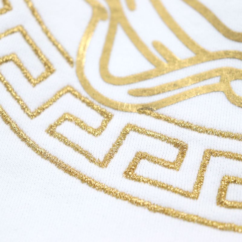 Fendace 22SS Fy1143 AKDU 100% Cotton Fendi Versace Fendi Versace Logo Embroidery